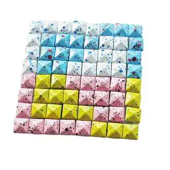 10mm Värvikas Spray Täppidega Ruut, Püramiid Grment Needid Nailhead Küünised Stud Mütsi Kott Kinga Teksad Nahk Käsitöö Tarvikud