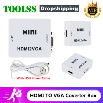 TQQLSS mini HDMI-ühilduvate VGA Adapter HDMI-compatible2VGA Converter Digitaalne Analoog HD 1080p PC, Sülearvuti, Tablett HDMI2VGA