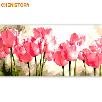 CHENISTORY 60x120cm Suured Raami Lilled DIY Värvimine Poolt Numbrid akrüülvärvi, Lõuend Kaasaegne Seina Art Pilt Kodus Decors