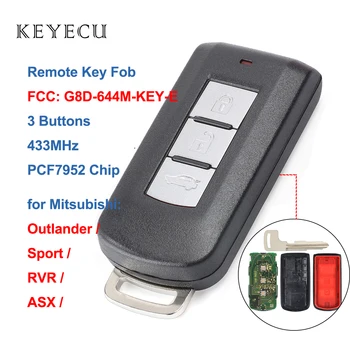 Keyecu CE1731 Smart Remote nupp 3 Nupp 433Mhz PCF7952 jaoks Mitsubishi Outlander Sport nähtavus rajal (RVR) ASX FCC: G8D-644M-KEY-E