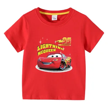 Suvi Disney Mood Kids T-Särgid Auto Pixar Lightning McQueen Prindi Cartoon Tüdrukute Riided Beebi Poistele Laste Puuvillast T-särk