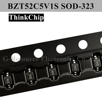(100tk) BZT52C5V1S SOD-323 SMD 0805 stabiliseeritud pinge diood 5.1 V SOD323(Märgistus W8)