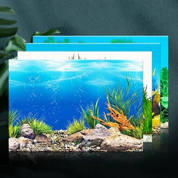 Akvaariumi Maastiku Kleebis Plakat Kala Tank 3D Taust Maali Kleebis PVC Double-sided Ookeani Mere Taimed Taustaks Decor