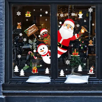 Jõulud Jõuluvana Akna Kleebised Seina Kaunistused Jõulud Ripats Merry Christmas Home Decor Head Uut Aastat 2022 Noel