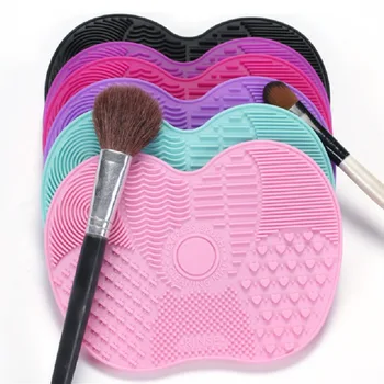 1tk Silikoon Sihtasutus Meik Harja Skraberi Juhatuse Makeup Brush Cleaner Pad moodustavad Pesemist Harja Puhastus Geel Matt Käsi Tööriist