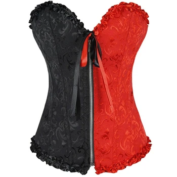Overbust Korsett Seksikas Pits Pluss Suurus Erootiline Zip Naiste Bustier Pesu Korsett Top Valge Must Victorian Mood Keha Shapewear