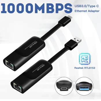 Juhtmega USB 3.0 Gigabit Ethernet RJ45 LAN 1000Mbps Ethernet Adapter Võrgu Kaart PC Sülearvuti Macbook Windows 10