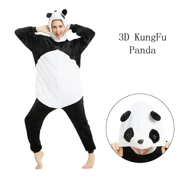 2020. aasta Poisid Tüdrukud 3D Panda Flanell Pidžaama Laste Sleepwear Loomade Pidžaamad Õmblema 4 6 8 10 12 Aastat Lapp Loomade Lapsed Onesies
