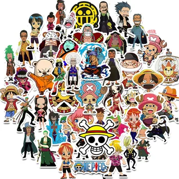 50tk Cartoon Luffy One Piece Kleebised Anime Kleebis Sülearvuti Mootorratta Rula Arvuti Mobiilne Telefon Cartoon Mänguasi