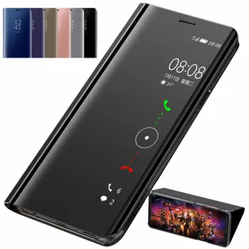 Luxury Smart Mirror Flip Case For Samsung Galaxy S8 S9 Plus S10 S10E J4 J6 Pluss A6 A7 A9 2018 5G Kaitse Telefoni Kate Fundas