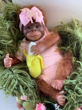 45CM Uuestisündinud Ahv Baby Orangutans Tõetruu Soft Touch Kaisu Pehme Keha Nukk Laekuva Kunsti Kingitusi Täiskasvanud