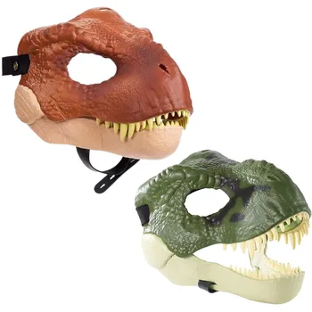 3D Dinosaurus Mask Liigub Lõug Rolli Mängida Rekvisiidid Tulemuslikkuse Peakatted Loomade Maailma Realistlik Dino Festival Karneval Kingitus