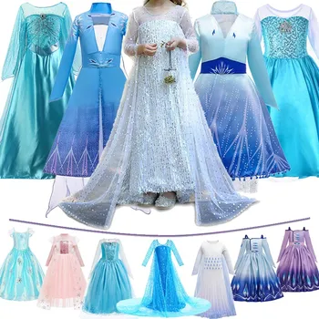 Laste Printsess Kostüüm Snow Queen 2 Elsa Kleit Üles Cosplay Jõulud Uus Valge Ehitud Isiku Varjamiseks Tüdruku Sünnipäeva Riided