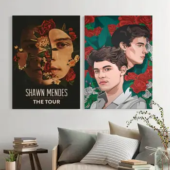 Shawn Mendes Räppar Muusika Mees-Pop Laulja Lõuend Kunsti Plakat ja Seina Art Pilt Prindi Moodne Perekond magamistuba Decor Plakatid