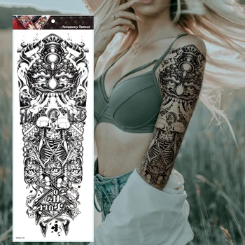 Suur Arm Varruka Tätoveering MonsterBoss Veekindel Ajutine Tatto Kleebis Tribal Body Art Täielik Võlts Tätoveering Naised
