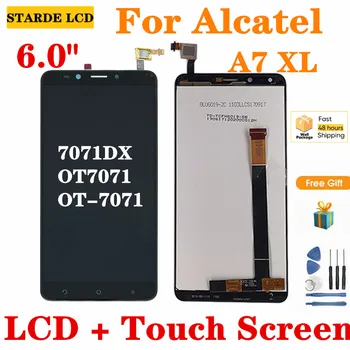 6.0 tolline Jaoks Alcatel A7 XL OT7071 Puuteekraani Klaas, Digitizer Andur + LCD Display Panel Ekraani alcatel 7071 7071D Ekraan