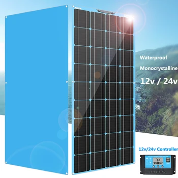 600w 450w 300watt 150w päikesepaneel komplekt 12v 24v aku laadija paindlik päikeseenergia süsteemi kodus RV auto camper katusega paat veekindel