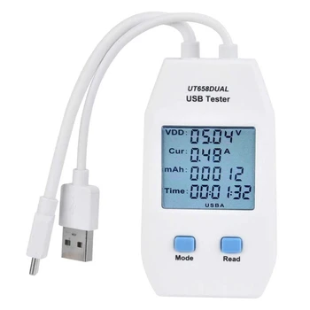 USB-Tester, ÜHIK LCD USB-Tester Detektor Voltmeeter Ammeter Digitaalne Võimsuse Tester Meeter(UT658 Dual)