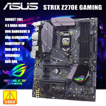 ASUS ROG STRIX Z270E MÄNGUDE LGA1151 DDR4 DP-HDMI-DVI-2 M. ATX Emaplaadi koos pardal AC Wifi ja USB-3.1 Aura Sync RGB LED