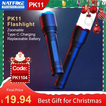 NATFIRE PK11 Zoomable Taskulamp koos USB-Laadimine 5 Režiimid Veekindel Võimas LED Taskulamp 21700 18650 Aku Camping Lamp