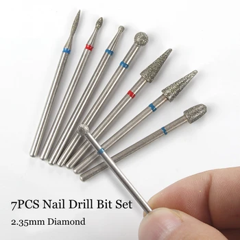 7tk Diamond Nail Drill Bit Set, 3/32
