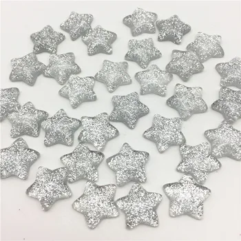 20pcs 16mm Hõbedane Glitter Star/Südame Vaik Flatbacks Sparkle Läikiv Cabochons Kaunistustest DIY Pulm Jõulud Käsitöö