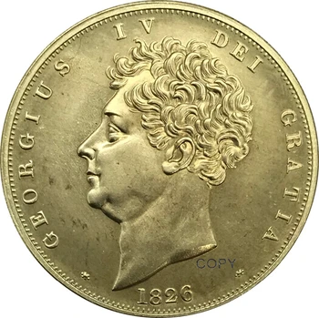 1826 Ühendkuningriigi 5 Kilo George IV kuldmünt Messing Kollektsiooni Eksemplar Mündi
