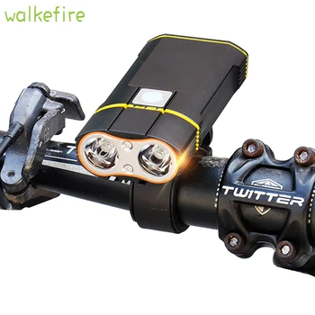 Walkfire 360 kraadi Jalgratta USB-Laadimise Tuli 2 Pirn Jalgrattasõit, Ratsutamine Veekindel Taskulamp Bike Esitulede Ees Lamp Tarvikud