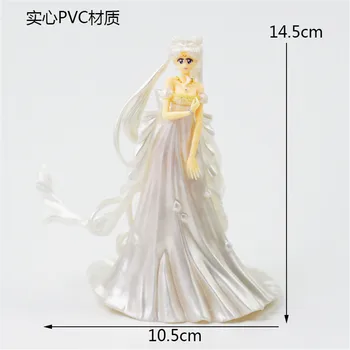 14cm Anime Sailor Moon Pulm Usagi Tsukino PVC Tegevus Joonis Mänguasja Nukk Kook Teenetemärgi Kogumise Mudeli Kingitus