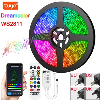 Tuya Dreamcolor LED Ribad Tuled Muusika APP Kontrolli WS2811 RGBIC Paindlik Diood Lindi 5050 12V TV Töölaua Ekraani Taustvalgustuse