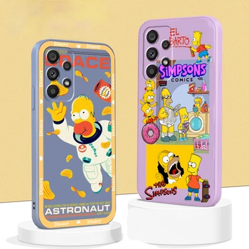 Anime Simpsonid Homer Disney Telefoni Puhul Samsungi A73 A53 A33 A52 A32 A22 A23 A71 A51 A21S A03S A50 A30 5G Vedelik Trossi Funda
