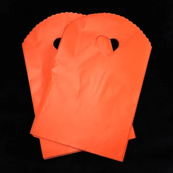 13x21cm Oranž Plastikust Kotis 50tk/palju Ehted Võlusid Boutqiue Pakendi kingikoti Armas Plastist kandekotid Käepide