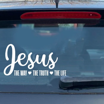 Jeesus On Tee Tõde Elu Auto Akna Kleebis Decal Usuliste Kristliku Piibli Salm Vinüül Auto Sõiduki Decor