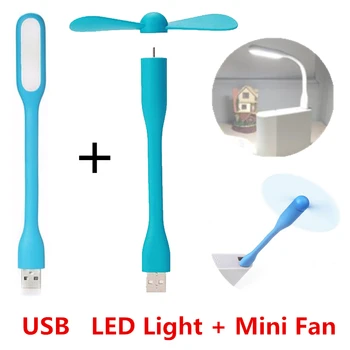 Creative USB Ventilaator Paindlik Kaasaskantav Mini Fänn ja USB LED Lamp Xiaomi Raamat Power Bank Sülearvuti Suvel Vidin