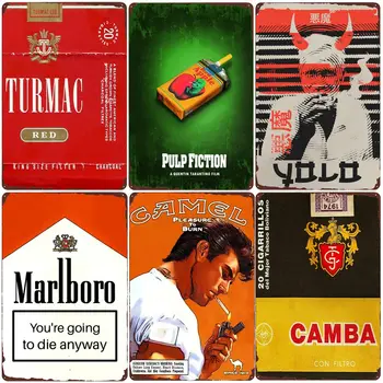 Sigaret Brändi Vintage Metallist Tina Märk Cigaret Plakat Seina Kaunistamiseks Klubi Mees Koobas Suitsu Kauplus Reklaami Pleki Tahvel N422