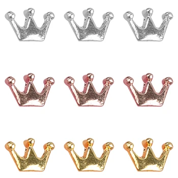 100tk Crown Küüned Kilet Kleebised Viil Ratta Nail Art 3D Crown Metallist Imperial Dekoratsioonid, Disain Tööriistu Küünte Ehted Tarvikud