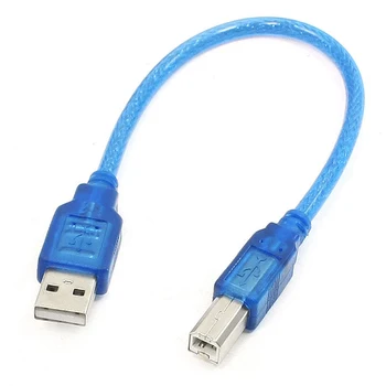 1 tk 1ft 30cm / 11.8 tolline USB-LÜHIKE Tüüp A) Mees B-Tüüpi Mees USB 2.0 Printer, Skanner, usb-Kaabel sõrmejälje Sinine