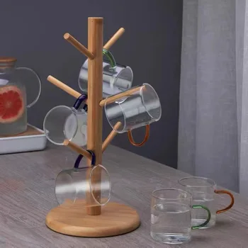Loominguline Multi-funktsionaalne täispuidust topsihoidja Kuus-küünis Kruus Omanik Köök Cup Drainer Vee topsihoidja Töölaua Kaunistus