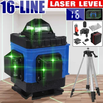 16 Read 4D Laser Tasandil Roheline Laser Line isetasanduv, Horisontaalsed Jooned &360 Kraadi Vertikaalne Rist 1xBattery Väljas