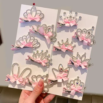 Lindi Vibu Kive Crown klambri külge Tüdrukute Peakatted Juuste Kaunistused Baby Kids Juuksed Pin-Clip-Grip Laste Juuste Aksessuaarid