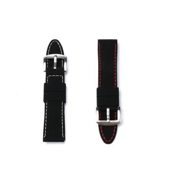 Meeste silikoonkummist Sport Watch Band Silma Universaalne Grid Muster Watchband Rihm ümber Randme Vöö 18mm 20 mm 22 mm 24 mm