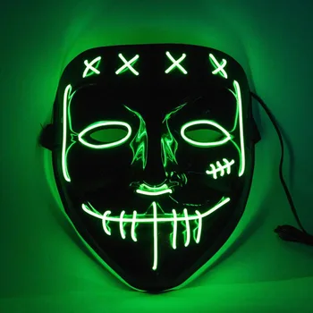 Halloween LED Mask Purge Maskid Valimiste Ripsmetušš Kostüüm DJ Pool süttib Maskid Kuma Pimedas 10 Värve Valida Juhuslik