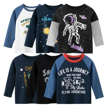 Astronaut Print T-särgid Poiss Cotton Baby Tüdrukud, Pikk Varrukas Raketi Tops Laps Sügisel Ruumi Dressipluus Lapsed Riided Dropship