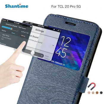 PU Nahast Telefoni Puhul TCL 20 Pro 5G Flip Case For TCL 20 Pro 5G Aknas Raamat Juhul Pehme TPU Silikoon tagakaas