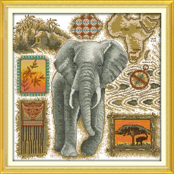 Rõõmu pühapäev loomade stiilis Aafrika elevant ristpistes komplektid tikandid mustrid needlecraft eest maja kaunistamine