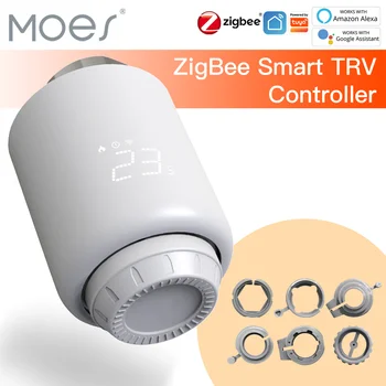 MoesHouse ZigBee Termostaat Tuya Radiaator Ajam Ventiili Smart Programmeeritav TRV Temperatuuri Kontroller Alexa hääljuhtimine Uued