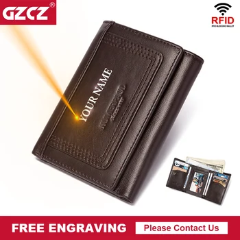 GZCZ Mees naturaalsest Nahast Rahakott Meestele, Business Credit Card Hoidja Vintage real Leather Raha Kotti Coin Rahakotid Kõrge Kvaliteedi cartera