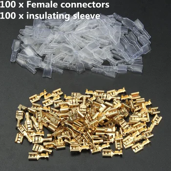 200PCS/100Pairs Mees/Naine Labidas Press Klemmid elektriisolatsiooni Varruka Wire Wrap Ühenduspesa 22-16 AWG 0.5mm2-1.5mm2