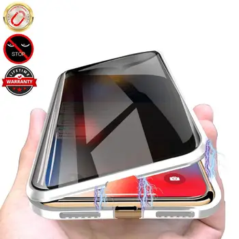 Eraelu puutumatuse Karastatud Klaasist Magnet Case for iPhone 11 Pro Max XS MAX XR-X 8 7 6s 6 Plus SE Magnet Metalli Kaitseraua Anti-Peeping Kate
