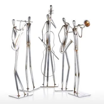 Orkester Trompet Tooarts Metallist Skulptuur Raud Skulptuur Ja Abstraktne Skulptuur Kaasaegne Skulptuur Bänd Vahend Kodu Kaunistamiseks